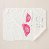 Niedlicher Handgezogener Regenbogen Pink Birdy Bab Sherpadecke (Vorderseite (Horizontal))