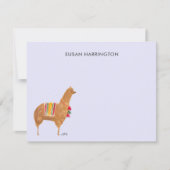 Niedlicher handIllustrierter Llama Alpaca Personal Mitteilungskarte (Vorderseite)