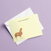 Niedlicher handIllustrierter Llama Alpaca Personal Mitteilungskarte
