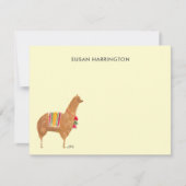 Niedlicher handIllustrierter Llama Alpaca Personal Mitteilungskarte (Vorderseite)