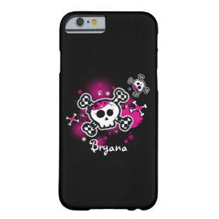 Niedlicher Handy-Case-Cover für Pink & Black Skull Barely There iPhone 6 Hülle