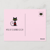 Niedlicher Hang in dorthin Valentine mit schwarzer Postkarte (Rückseite)