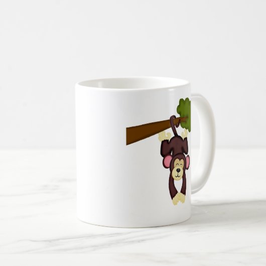 Niedlicher hängender Affe Kaffeetasse (VorderseiteRechts)