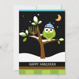 Niedlicher Hanukkah-Schneebaum und Menorah Feiertagskarte