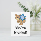 niedlicher hanukkah Teddy Bär Holstern von david Einladung (Stehend Vorderseite)