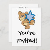 niedlicher hanukkah Teddy Bär Holstern von david Einladung (Vorne/Hinten)