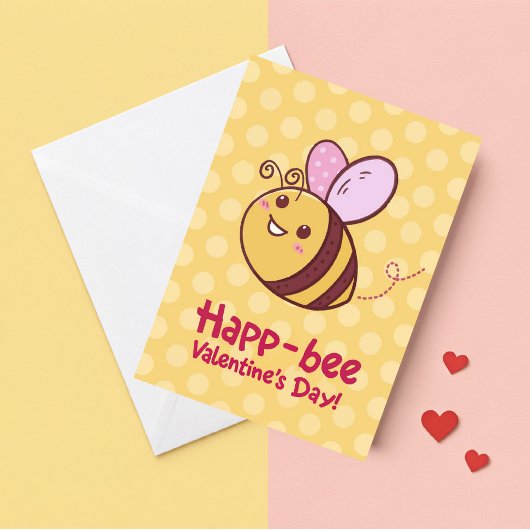 Niedlicher Happ-Bee Kids Valentinstag Feiertagskarte