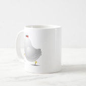 Niedlicher happpy Huhn-Cartooncharakter Kaffeetasse (Vorderseite Links)