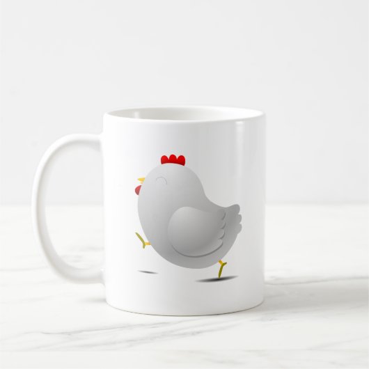 Niedlicher happpy Huhn-Cartooncharakter Kaffeetasse (Links)