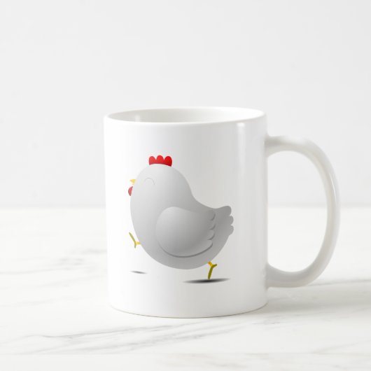 Niedlicher happpy Huhn-Cartooncharakter Kaffeetasse (Rechts)