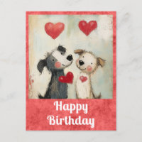 Niedlicher Happy Birthday Watercolor Welpe Hund He