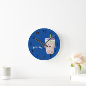 Niedlicher Happy Buba-Cartoon Runde Wanduhr (Zuhause)