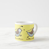 Niedlicher Happy Californian Wachteln Cartoon Illu Espressotasse (Vorderseite Rechts)