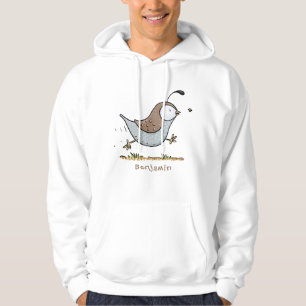 Niedlicher Happy Californian Wachteln Cartoon Illu Hoodie