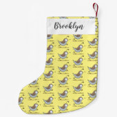 Niedlicher Happy Californian Wachteln Cartoon Illu Kleiner Weihnachtsstrumpf (Rückseite)