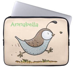 Niedlicher Happy Californian Wachteln Cartoon Illu Laptopschutzhülle