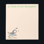 Niedlicher Happy Californian Wachteln Cartoon Illu Notizblock<br><div class="desc">Diese niedliche Wachtelhalle läuft nach dem Mittagessen. Gezeichnet in bezaubernden Cartoon-Stil Illustration!</div>