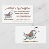 Niedlicher Happy Californian Wachteln Cartoon Illu Visitenkarte (Vorne/Hinten)