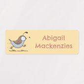 Niedlicher Happy Californian Wachteln Cartoon pers Etiketten (Design 2)