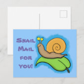 Niedlicher Happy Cartoon auf einem Blatt Postkarte (Vorne/Hinten)