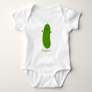 Niedlicher Happy Cartoon personalisiert Baby Strampler