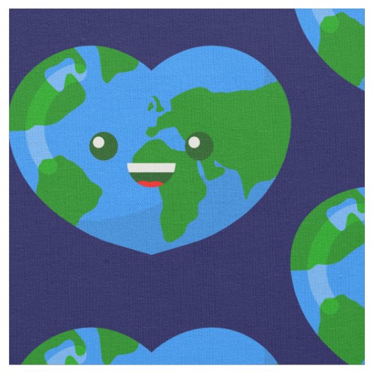 niedlicher Happy Earth Day Stoff (Nahaufnahme)