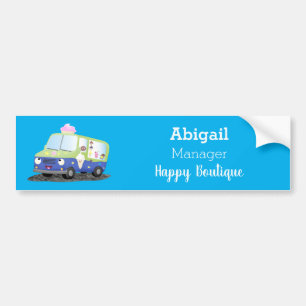 Niedlicher Happy Eis LKW Cartoon Autoaufkleber