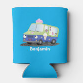 Niedlicher Happy Eis LKW Cartoon Dosenkühler (Rückseite)