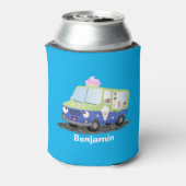 Niedlicher Happy Eis LKW Cartoon Dosenkühler (Kanne Rückseite)