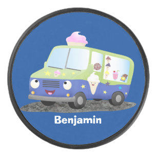Niedlicher Happy Eis LKW Cartoon Eishockey Puck