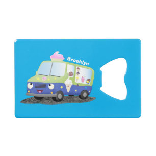 Niedlicher Happy Eis LKW Cartoon Geldbeutel Flaschenöffner