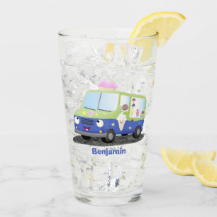 Niedlicher Happy Eis LKW Cartoon Glas