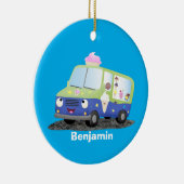 Niedlicher Happy Eis LKW Cartoon Keramik Ornament (Rechts)