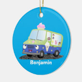 Niedlicher Happy Eis LKW Cartoon Keramik Ornament (Links)
