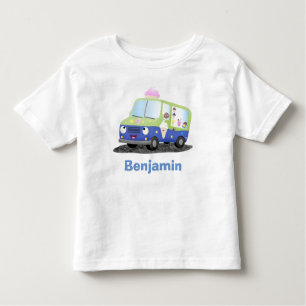 Niedlicher Happy Eis LKW Cartoon Kleinkind T-shirt