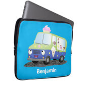 Niedlicher Happy Eis LKW Cartoon Laptopschutzhülle (Vorne Rechts)