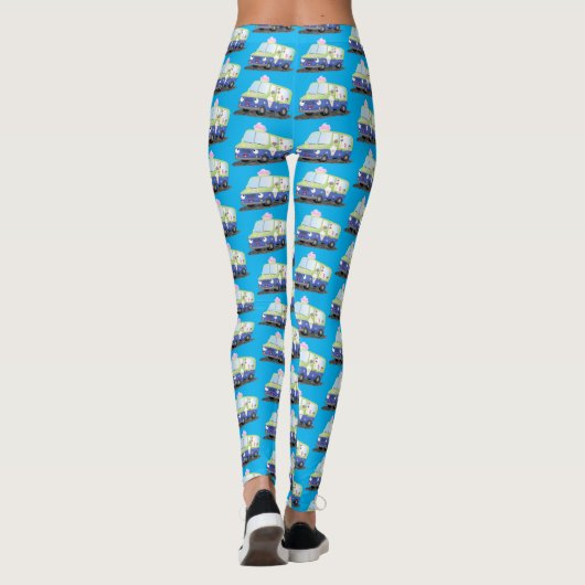 Niedlicher Happy Eis LKW Cartoon Leggings (Rückseite)