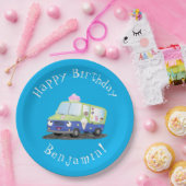 Niedlicher Happy Eis LKW Cartoon Pappteller (Party)