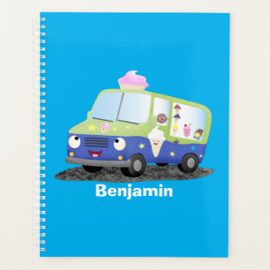 Niedlicher Happy Eis LKW Cartoon Planer