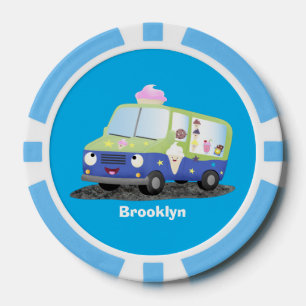 Niedlicher Happy Eis LKW Cartoon Pokerchips