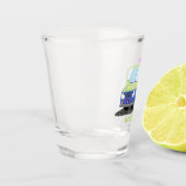 Niedlicher Happy Eis LKW Cartoon Schnapsglas (Links)