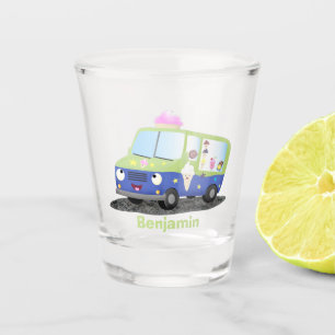 Niedlicher Happy Eis LKW Cartoon Schnapsglas