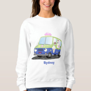 Niedlicher Happy Eis LKW Cartoon Sweatshirt