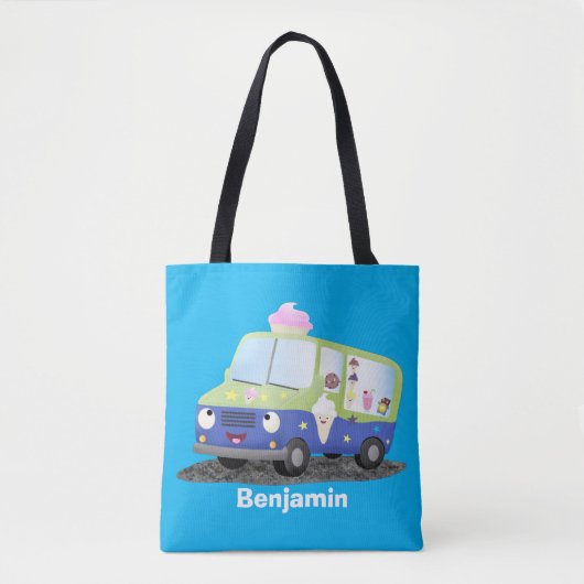 Niedlicher Happy Eis LKW Cartoon Tasche (Vorderseite)