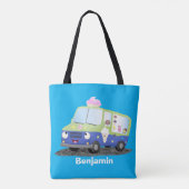 Niedlicher Happy Eis LKW Cartoon Tasche (Rückseite)