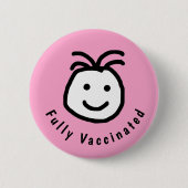 Niedlicher Happy Face Vaccated Text Button (Vorderseite)