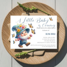 Niedlicher Happy Gnome mit Butterfly Baby Dusche