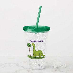 Niedlicher Happy Green Brontosaurus Dinosaurier Ca Acryltrinkbecher