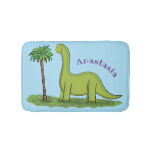 Niedlicher Happy Green Brontosaurus Dinosaurier Ca Badematte