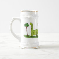 Niedlicher Happy Green Brontosaurus Dinosaurier Ca
